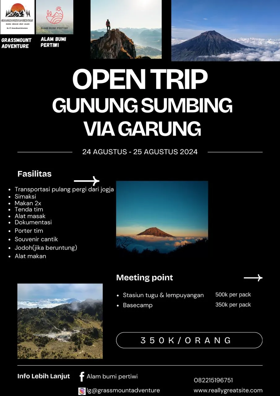 Open Trip Gunung Sumbing via Garung
